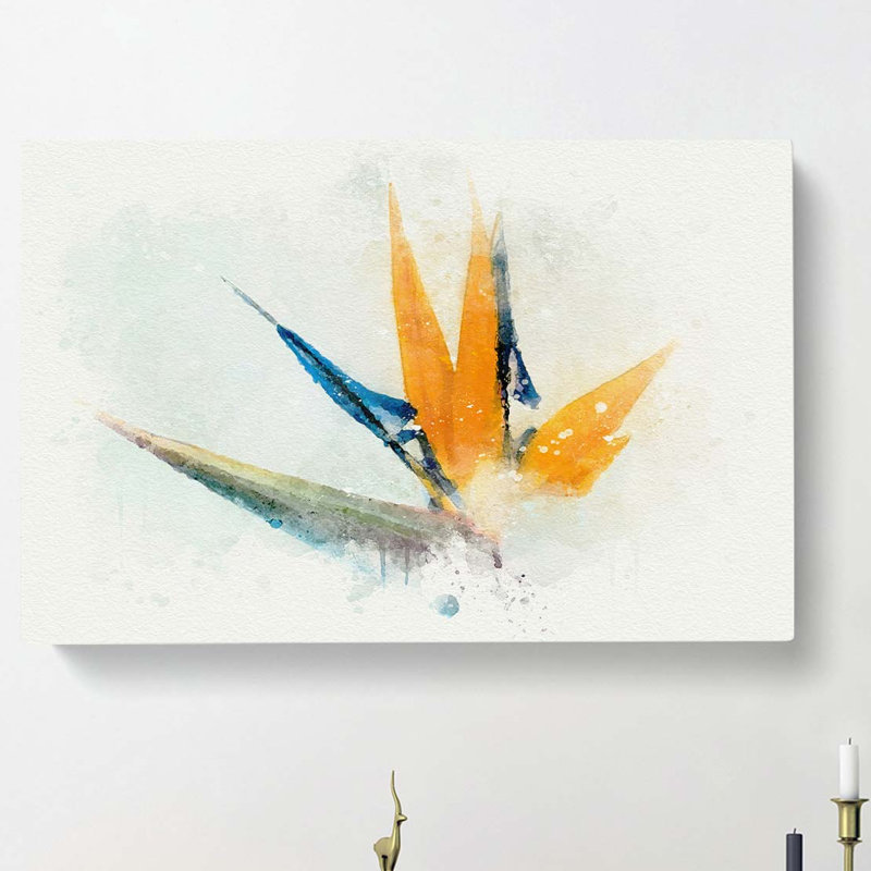 Bird of Paradise Flower in Abstract - Wrapped Canvas, 50cm H x 76cm W x 3cm D