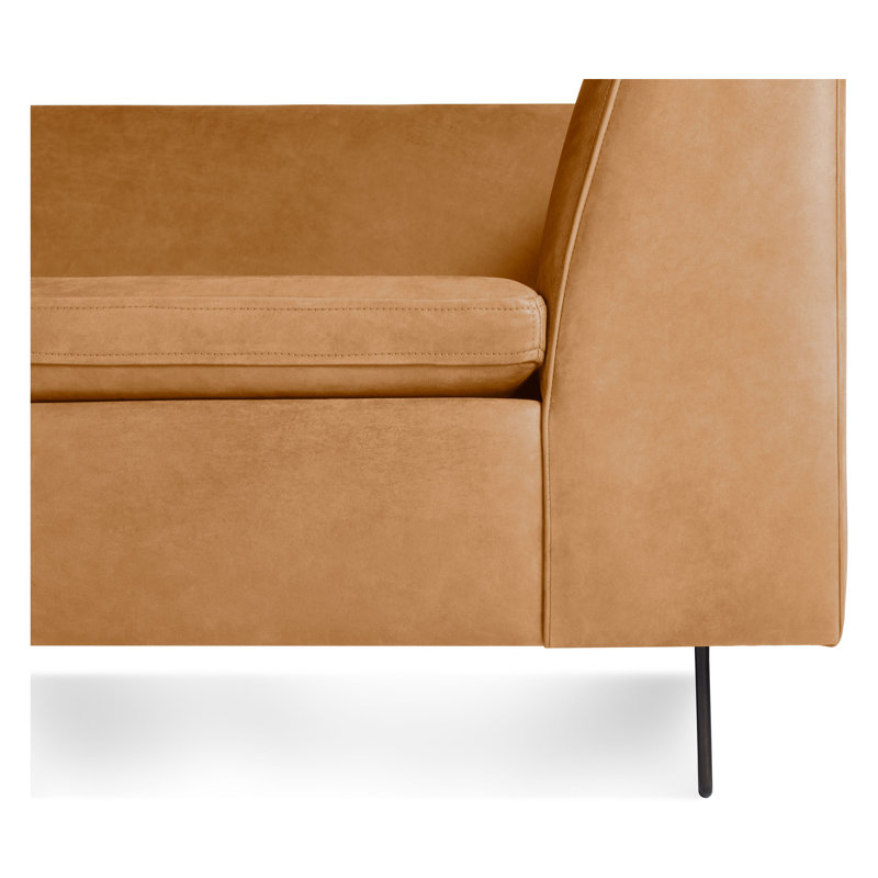 Bonnie Sofa, Camel Genuine Leather, 29" H x 72" W x 33" D