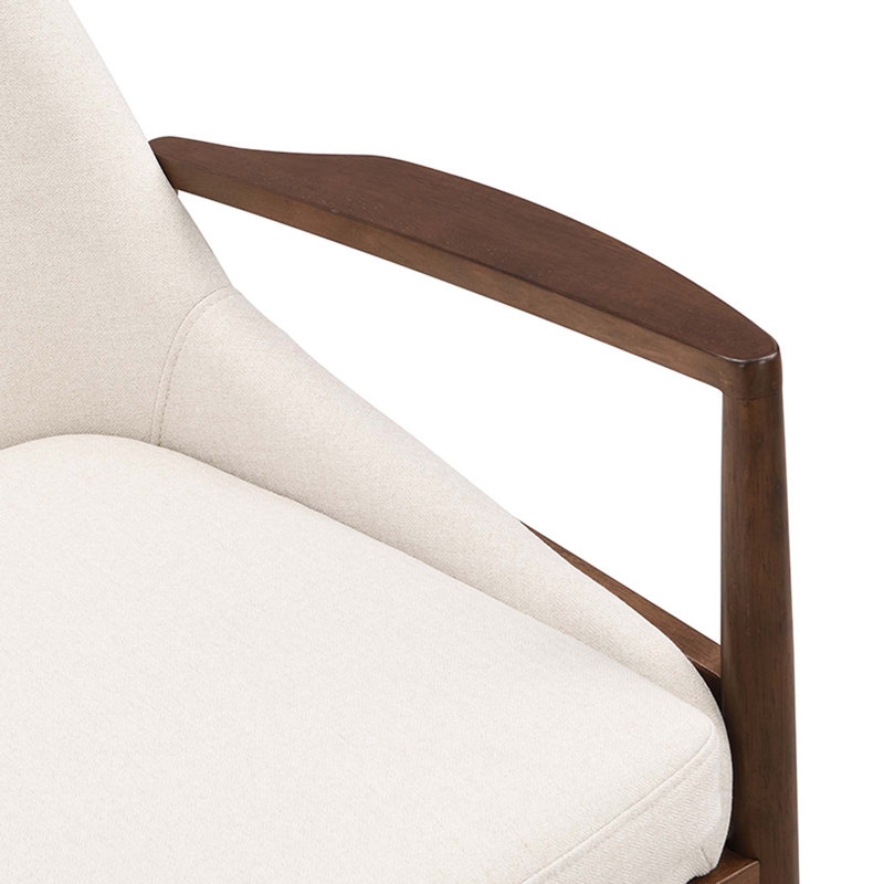 Chaise avec accoudoirs en tissu sherpa U-Can avec structure en bois massif
