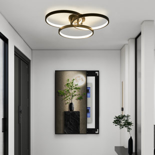 Plafonnier encastré 1 lumière DEL mat noir