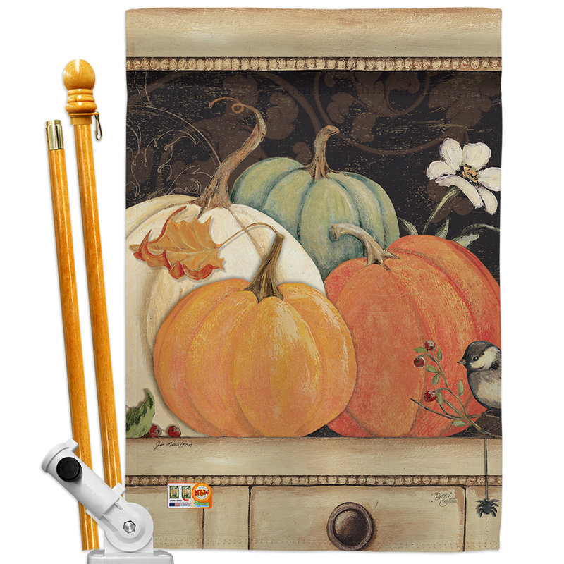 Ensemble de drapeaux en polyester 40 po x 28 po Bo April Pumpkins
