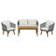 Ensemble de mobilier d'extérieur 4 pièces avec coussins hydrofuges amovibles