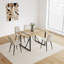 Table de salle à manger carrée en bois aggloméré de 55 pouces avec 4 chaises en lin beige, ensemble de pieds en métal de style Mid-Century moderne-323161322