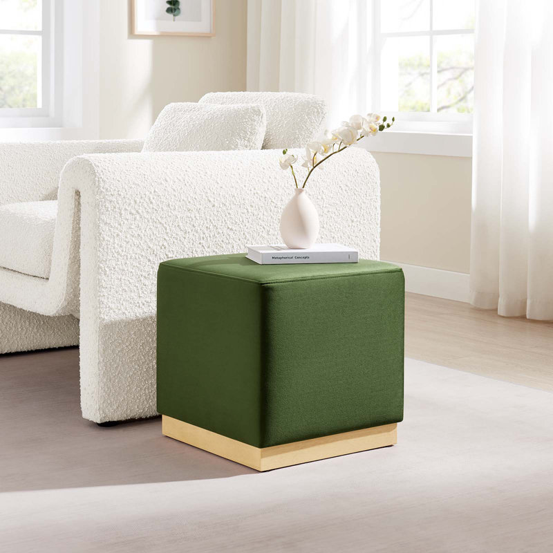Modway Tilden Upholstered Ottoman, Moss Green Velvet