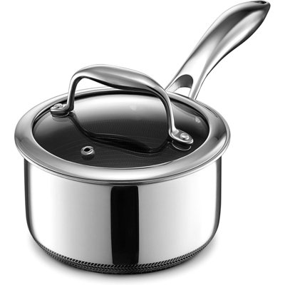 Hybrid Nonstick 1 Quart Saucepan With Tempered Glass Lid Stay Cool Handle Dishwasher Friendly Oven Safe Up To Induction Ready Compatible With All Cooktops
