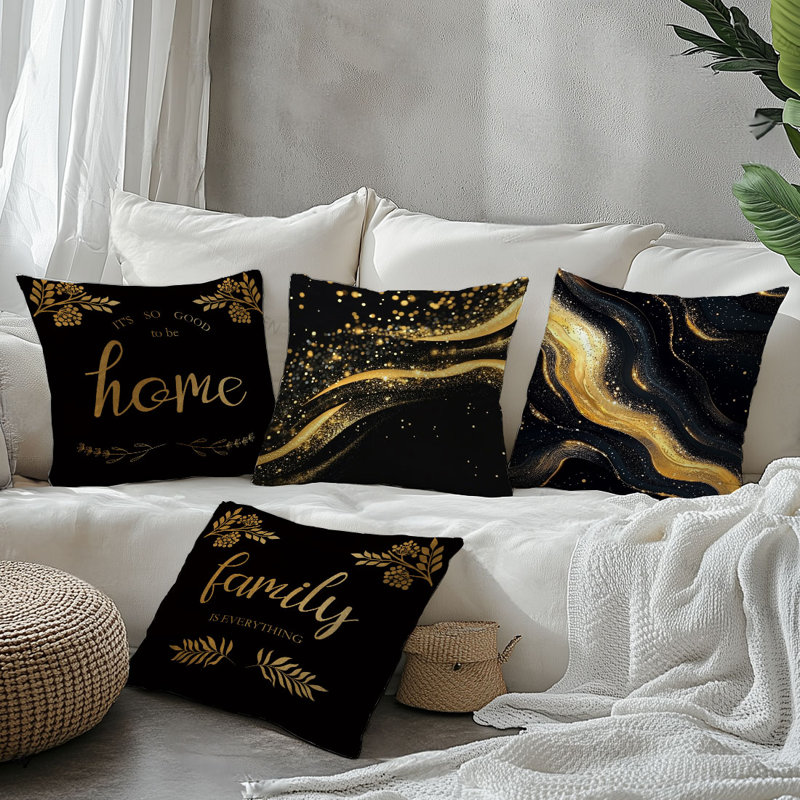 4 housses de coussin décoratives à motif abstrait 4 pièces