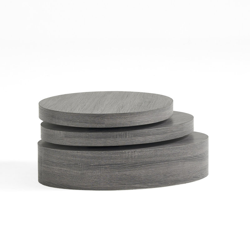 Table basse rotative 31,5 ", bois manufacturé noir Sonoma