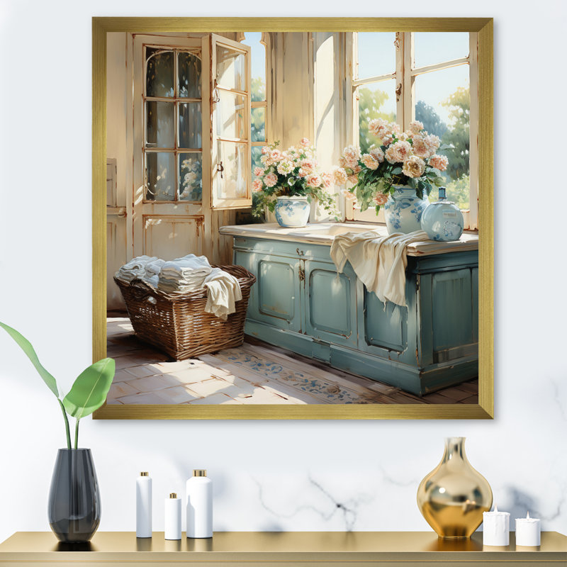 Laundry Room French Vintage I - Laundry Wall Art, Doré, H 36 po x l 36 po, Cadre photo unique