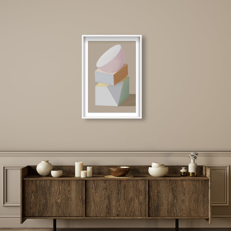 Sculptural Composition II Print by Oliver Gal, 37.5"H x 55.5"W, White Shadowbox