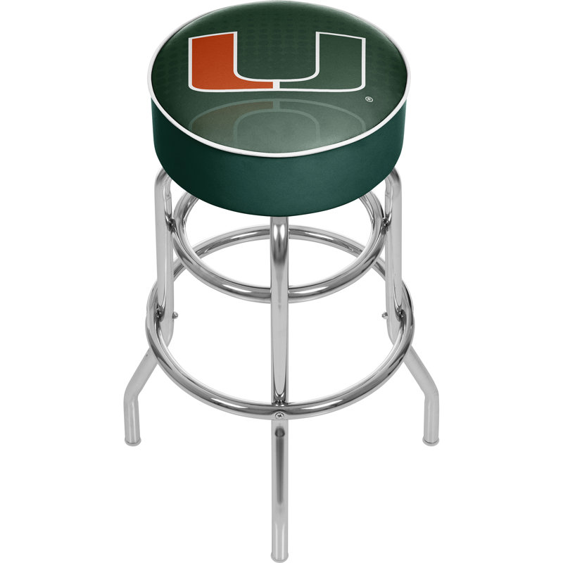 Tabouret tournant 31 ", Université de Miami, Blanc / orange / vert