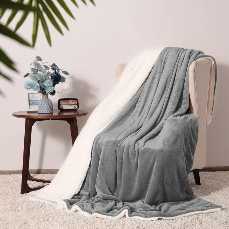 Couverture en molleton doux Microplush, Grand lit, Argent argent