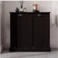 Armoire de trieur de linge à deux compartiments inclinable - noir