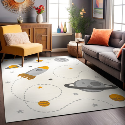 Laflamme Kids Performance Ivory/Yellow/Gray Rug