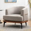 Chaise rembourrée moderne à deux tons en orange brûlé, larges coussins et pieds pour la conception de chambre à coucher ou de bureau en cuir de lin, idéal pour le salon-2069269557