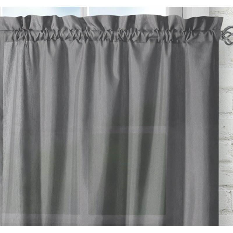 Ellis Tailored 56'' W Cafe Curtain, White, 56" W x 30" L