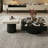 Black,White Genuine Marble Rectangular Coffee Table Sets