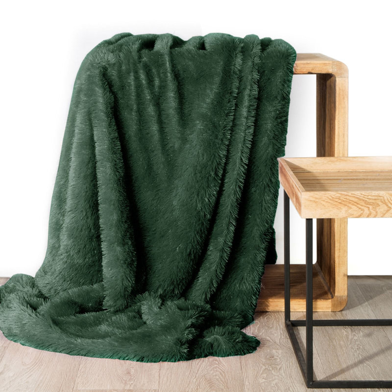 Polyester No Pattern Bedspread, 230 x 260 cm, Dark Green