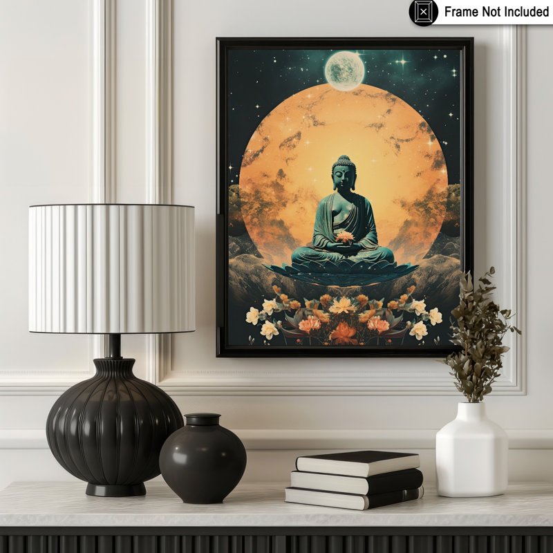 Bouddha psychédélique, Unframed, Poster, 12"H x 16"W