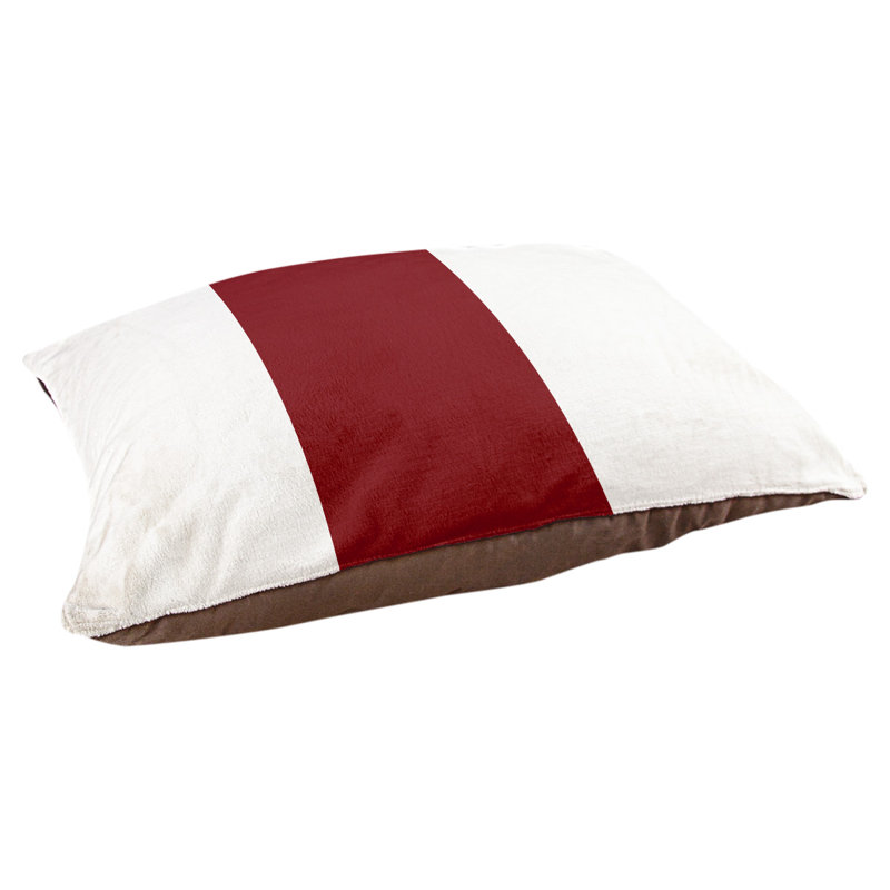Coussin Ohio Football, Très grand (l 50 po x P 40 po x H 7 po), Blanc / grenat