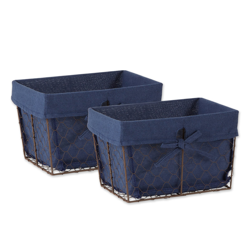 Ensemble de paniers en fil métallique, Bleu français