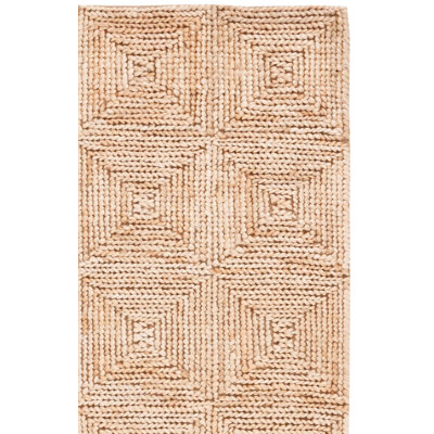 Tapis en jute / coton naturel tissé à la main Aunye