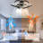 Draevyn 22'' Modern Black Flush Mount Ceiling Fan with Light and Remote Control, 6-Speed Quiet Ceiling Fan for Bedroom, Living Room