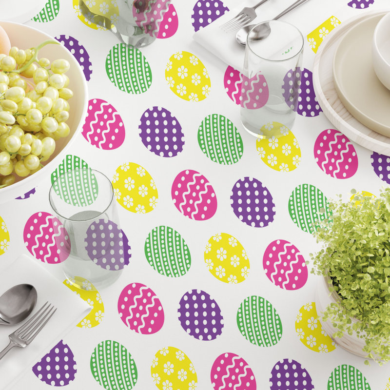 Sigrith Fun Easter Eggs Round Tablecloth, 90" x 90"