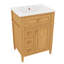 Meuble-lavabo de 24 po avec lavabo, meuble-lavabo en bois avec tiroir rabattable et 2 tiroirs à fermeture en douceur