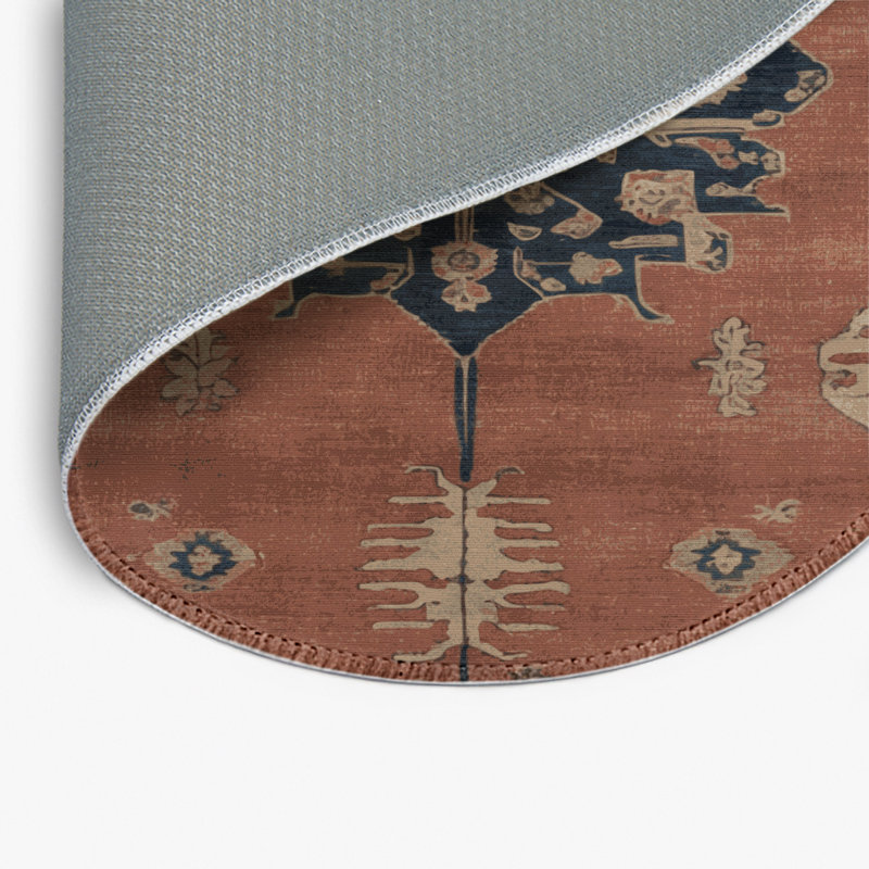 Tapis intérieur et extérieur brun Overdyed, Rond 5 pi