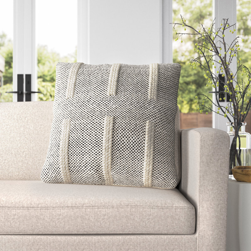 Sefarina Wool Blend Throw Square Pillow, 22" H x 22" W, Down