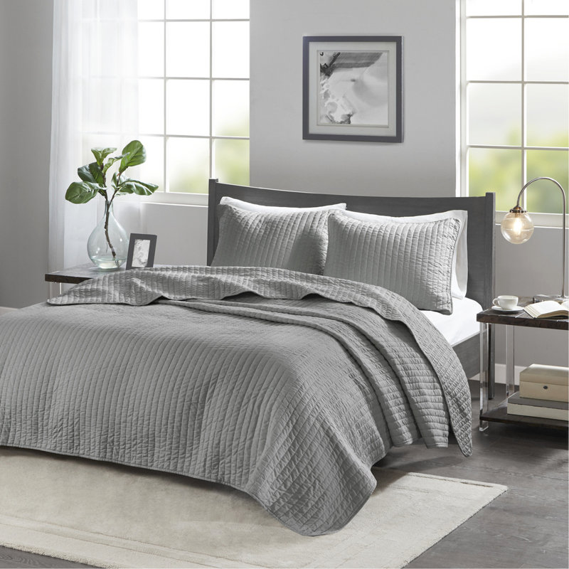 2 Piece Quilt Set Twin/Twin XL, Gray