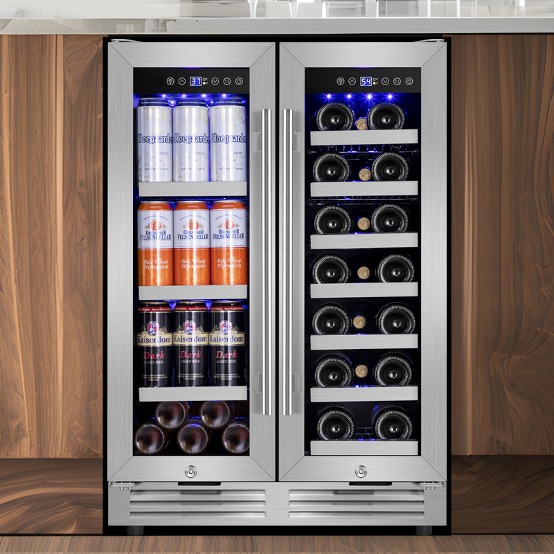 24" Stainless Steel Dual Zone Wine and Beverage Refrigerator