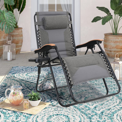 Très grand fauteuil inclinable zéro gravité avec coussin Syril