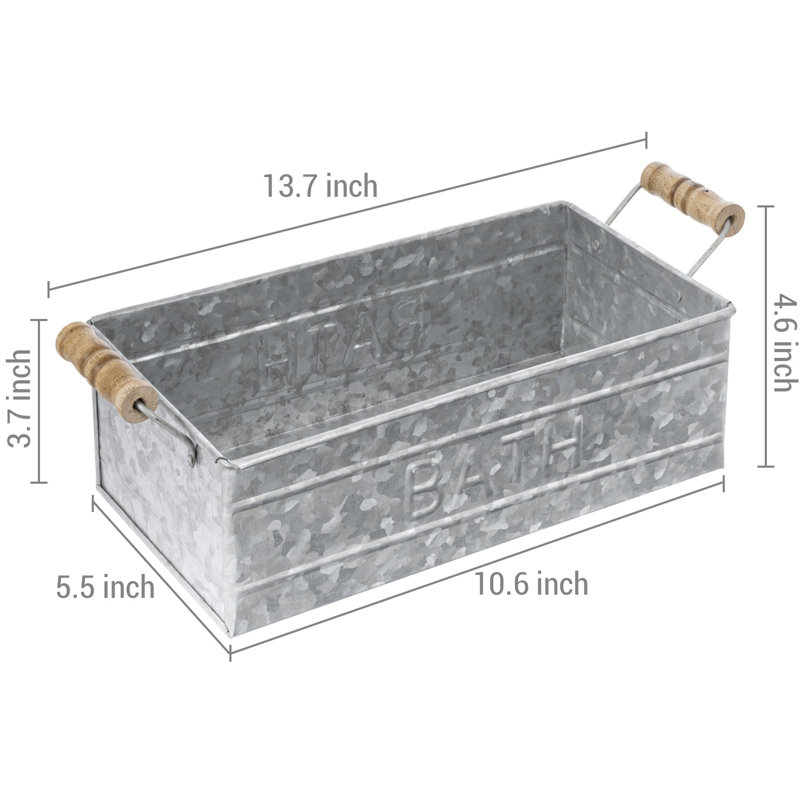 Plateau d'accessoires de salle de bain en métal galvanisé Aliyana
