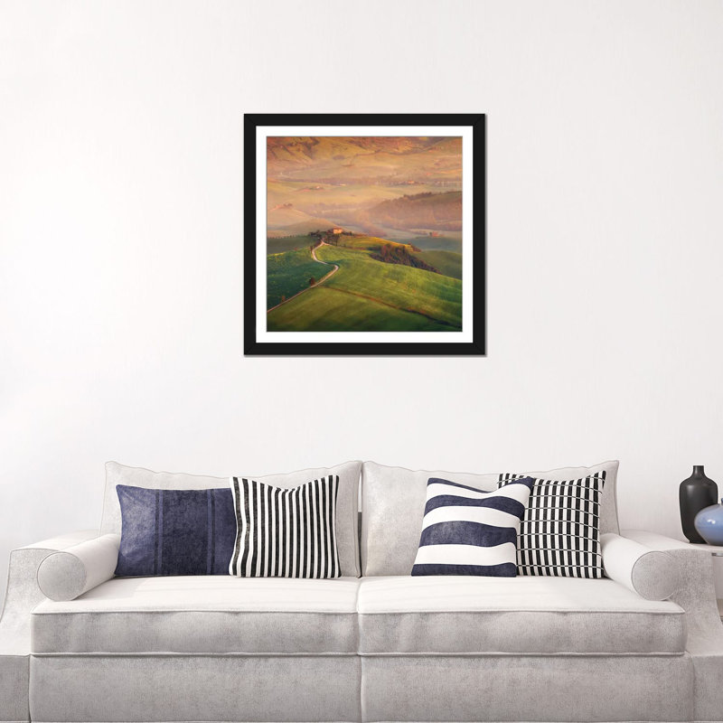 «Spring in Tuscany XIX», reproduction de photo sur toile, Papier d'art encadré noir, Blanc, H 24 po x l 24 po x P 1 po