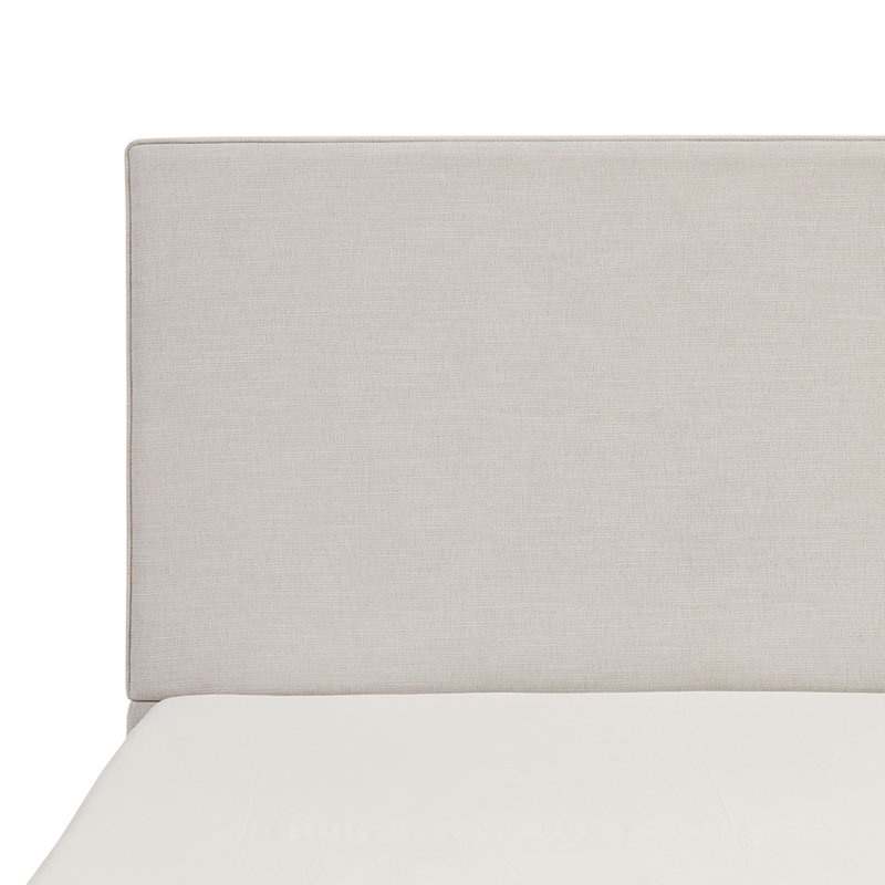 Lucas Tall Headboard Upholstered Bed / 52" High Headboard / Elegant Simplicity / No Box Spring Needed / Easy Assembly / King / Textured Ivory Canvas
