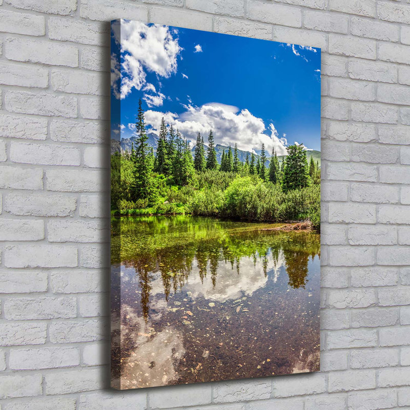 Lake In The Mountains - Wrapped Canvas Print