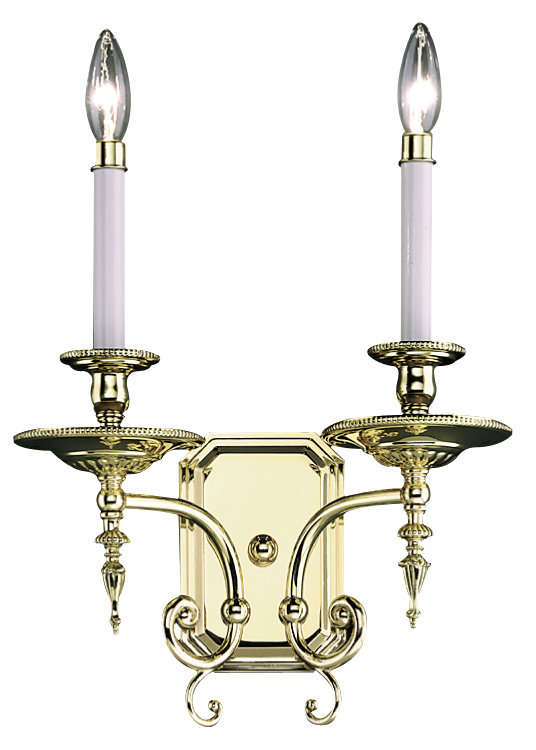 Éclairage pour meuble-lavabo 2 lumières Vester, Laiton poli