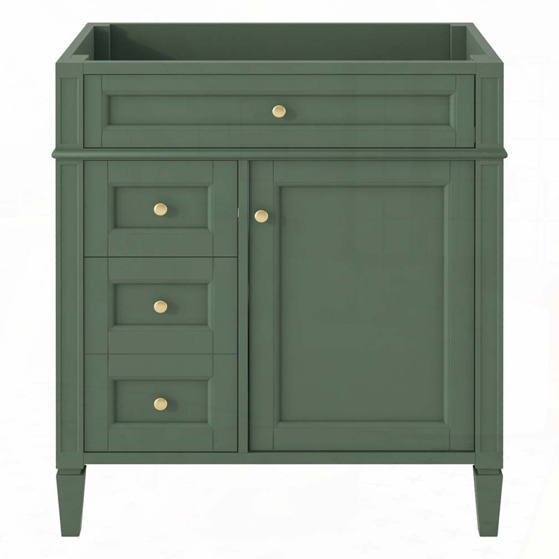 Meuble-lavabo de salle de bain 30 po sans lavabo supérieur, armoire de rangement moderne avec 2 tiroirs et un tiroir basculant