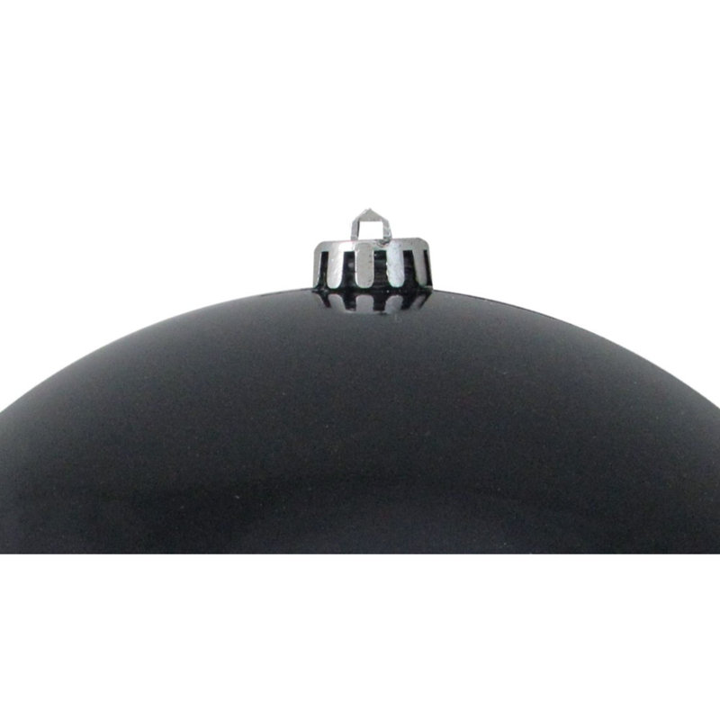 Ornement boule de Noël incassable 10 po (250 mm), H 10 po x l 10 po x P 10 po, Noir jais brillant