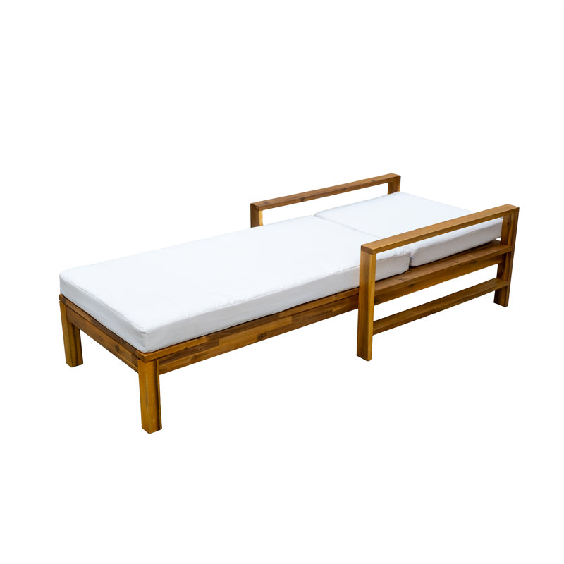 Chaise longue d'extérieur à dossier réglable en bois d'acacia U_Style