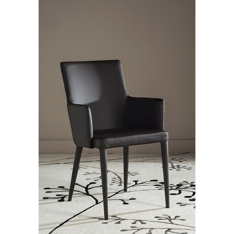 Fauteuil de 24 po de large Tjust, Similicuir brun, Crème