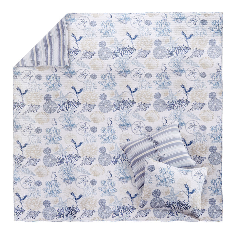Serena Sea Quilt Set, Full / Double Quilt + 2 Standard Shams