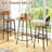 Set Of 2 Modern Industrial Counter Height Bar Stools With Backrest And Footrest, Rustic Brown