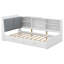 Lit plateforme en bois avec tête de lit, tablettes et 2 tiroirs-114239212