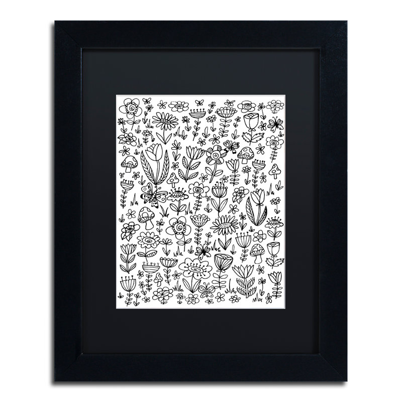 Arzel «Small Flowers», impression encadrée, Noir, H 14 po x l 11 po x P 0,5 po