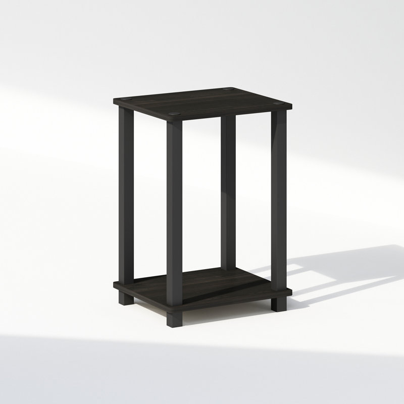 34.04cm W Plastic Bedside Table, Espresso, Black