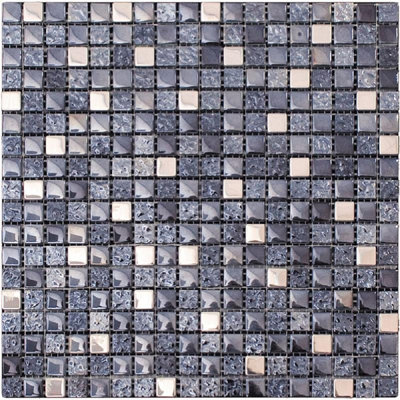 11.7" X 11.7" Polished Glass Mosaic Tile