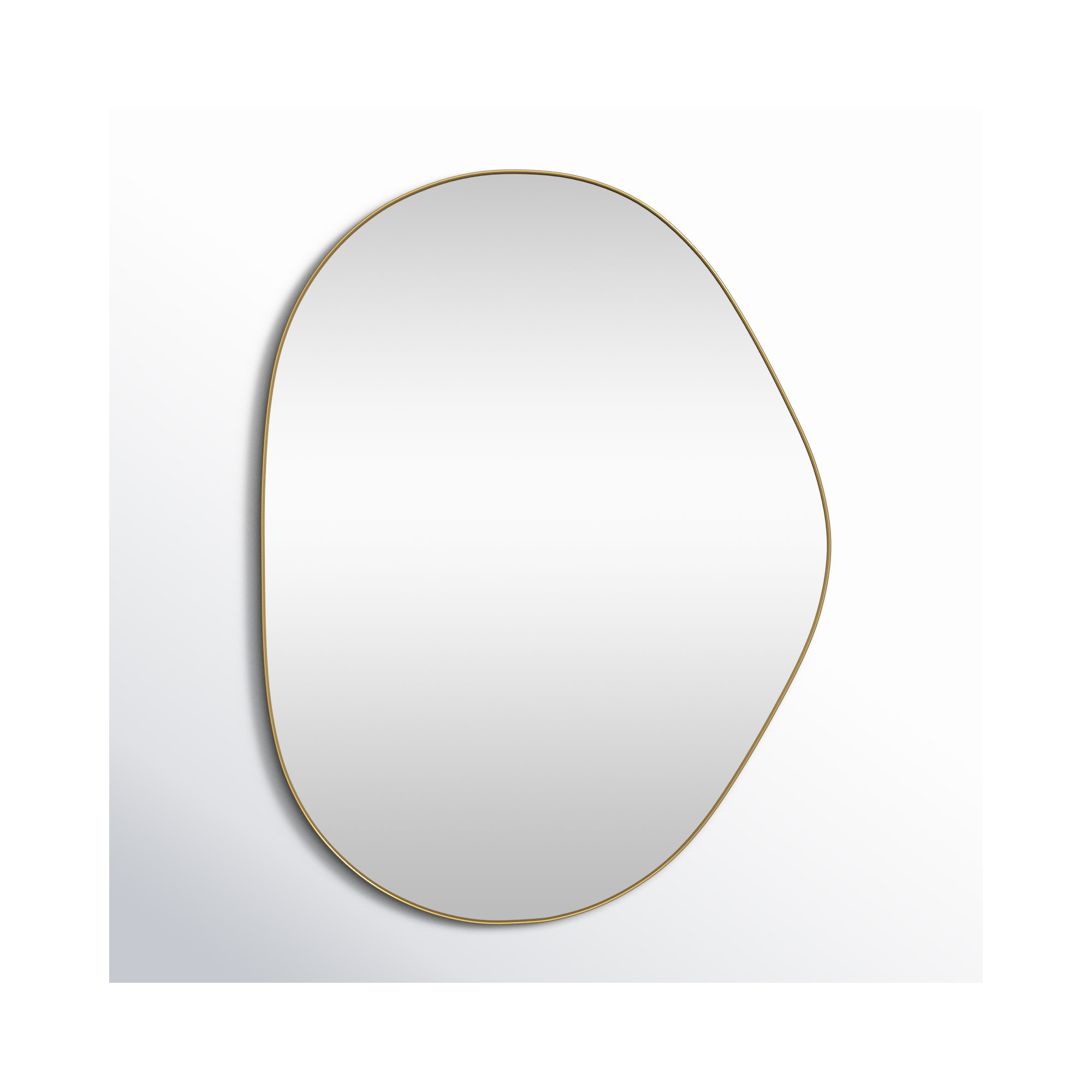 Kest Metal Asymmetrical Wall Mirror, Gold, 40" x 30"