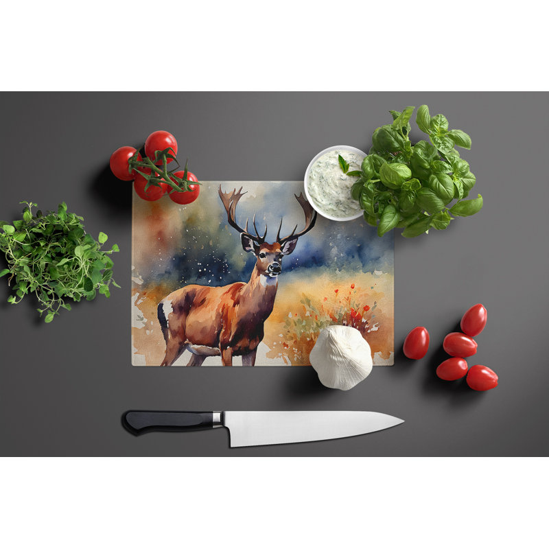 Deer Glass Cutting Board Large
